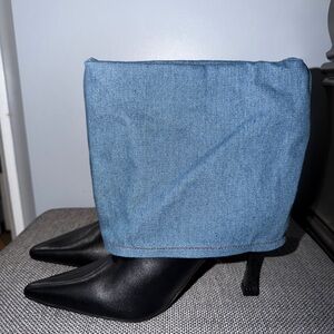 Azeala Wang Akira Black and Jean Women's Booties